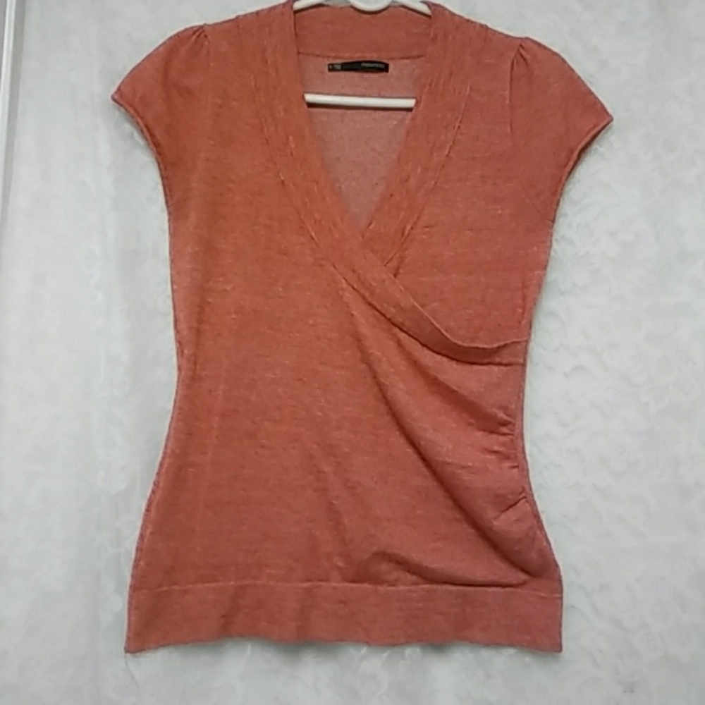 Maurices Red faux wrap top Travel Gift Vacation Simple Minimalist